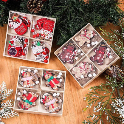 Wooden Gingerbread Man Christmas Decorations Box Pendant - www.Shopthatapp.com