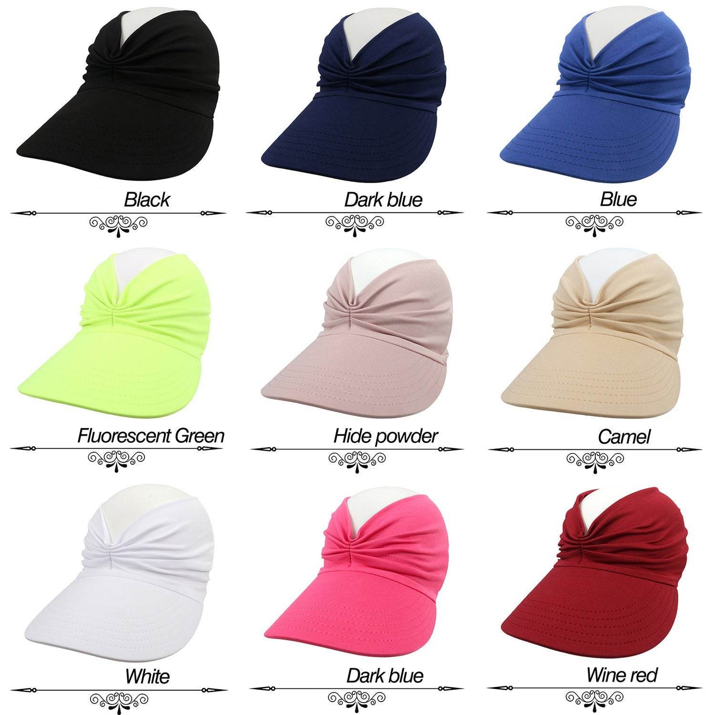Summer Beach Visor Sun Hat for women Cross-border Spring Open Top UV protection Visor Hat