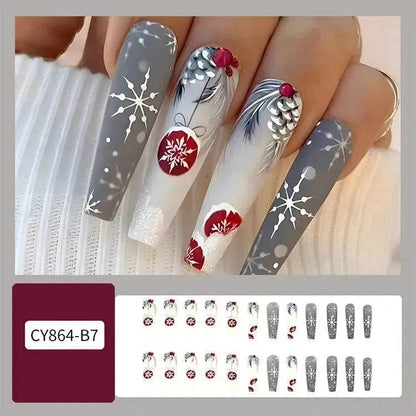 24pcs Christmas False Nail Decal stickers - www.Shopthatapp.com