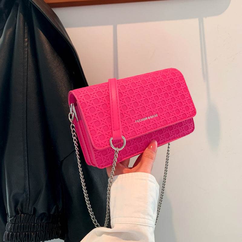 Luxury Women's Chain Embossed Square flap Shoulder Bag for women - www.Shopthatapp.com
