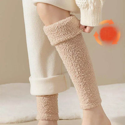 Winter Warm Plush Socks Women Dual-purpose Protection Heel And Knee Sock For Olds - www.Shopthatapp.com