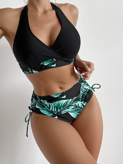 European And American High Waist Halter Bikini Women's Swimsuit - www.Shopthatapp.com