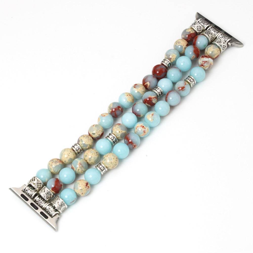 Simple And Versatile Beaded Bracelet smart watch strap - www.Shopthatapp.com