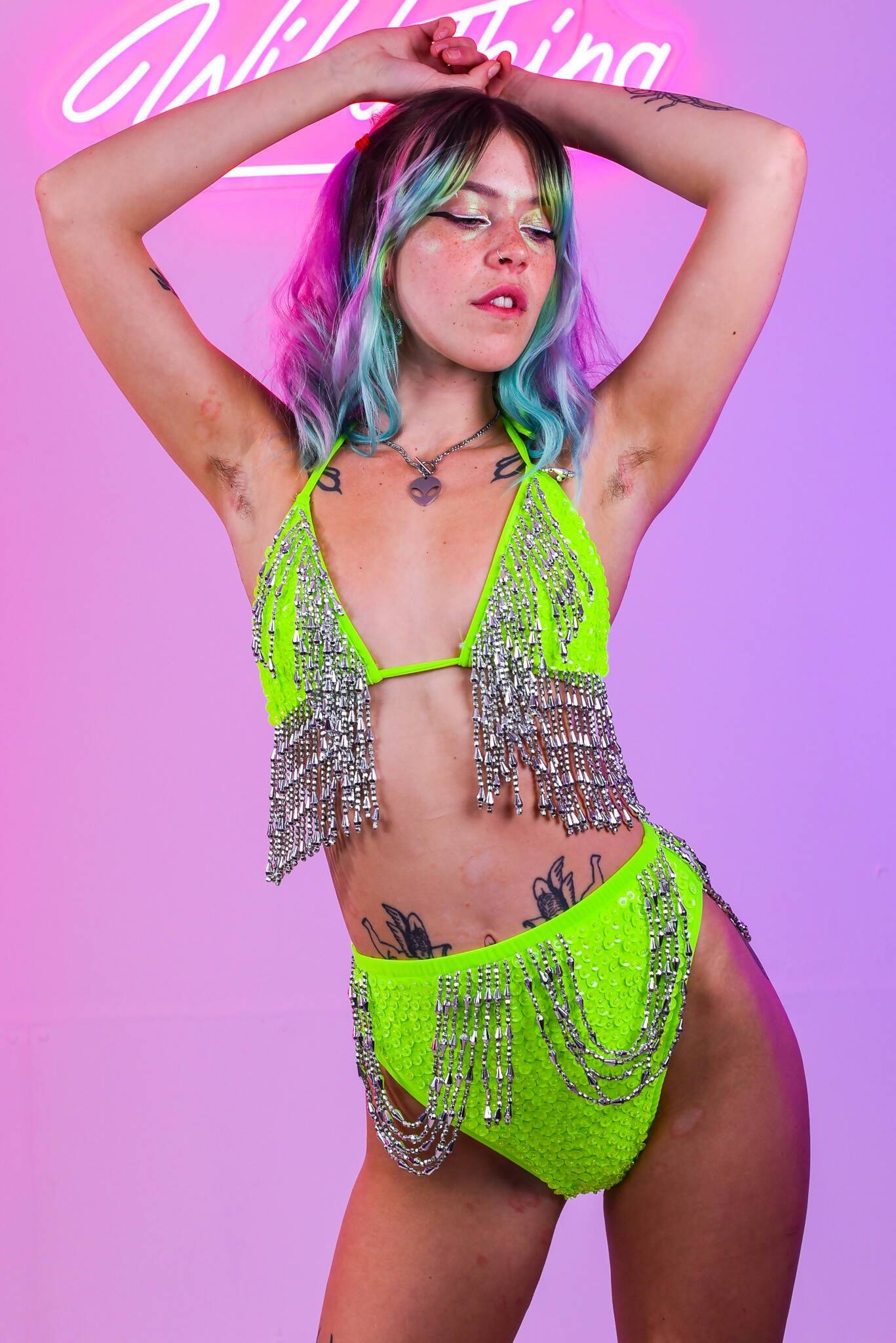 Mandy Neon Green bikini Set