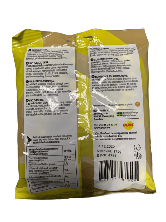 Bubs Goody Sour Ovals Banana Toffee Candy 175G - Swedish Edition - www.Shopthatapp.com