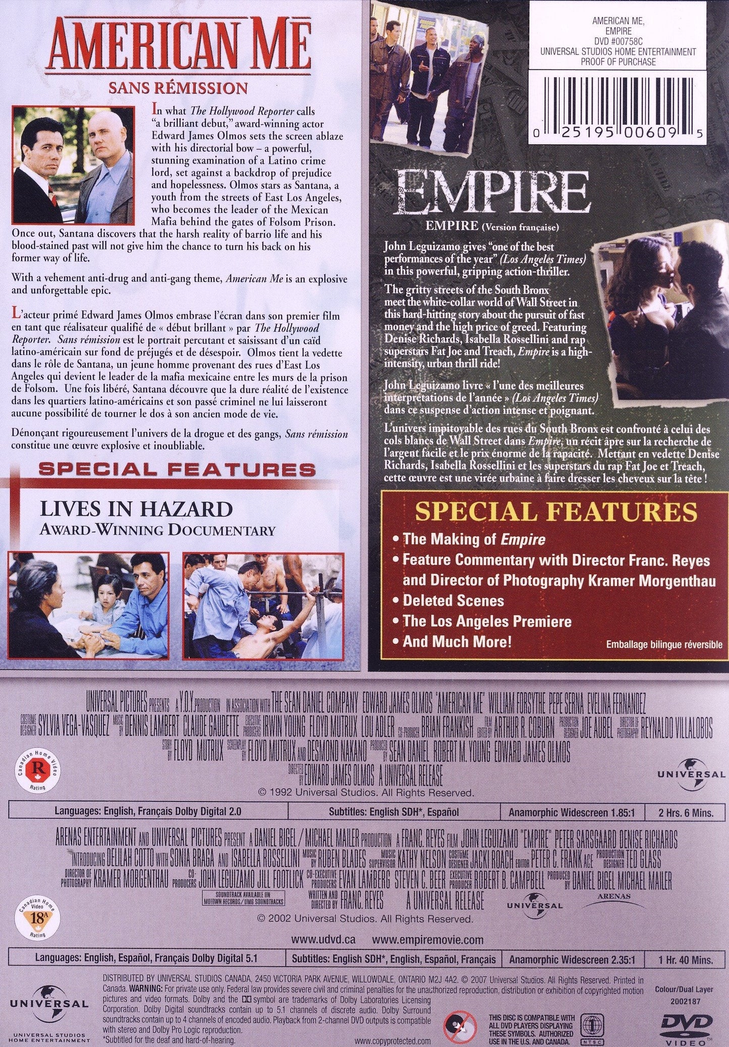 American Me & Empire - DVD (Used) - www.Shopthatapp.com