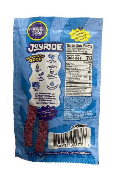 JOYRIDE UNCOMMON CANDY Sour Blue Raspberry Strips 3.5OZ - U.S Edition - www.Shopthatapp.com
