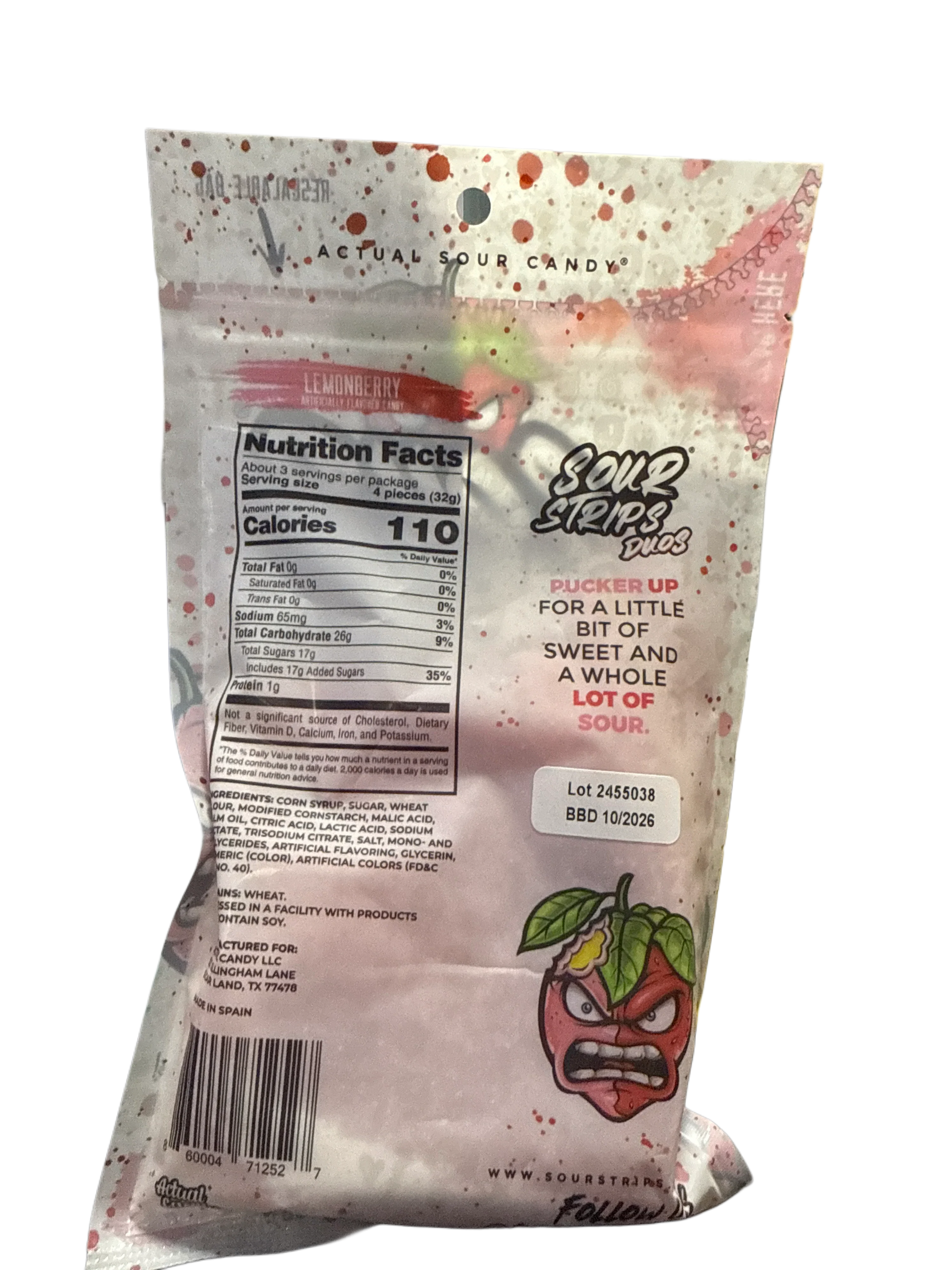 Sour Strips Lemonberry Flavour 96G - U.S Edition - www.Shopthatapp.com