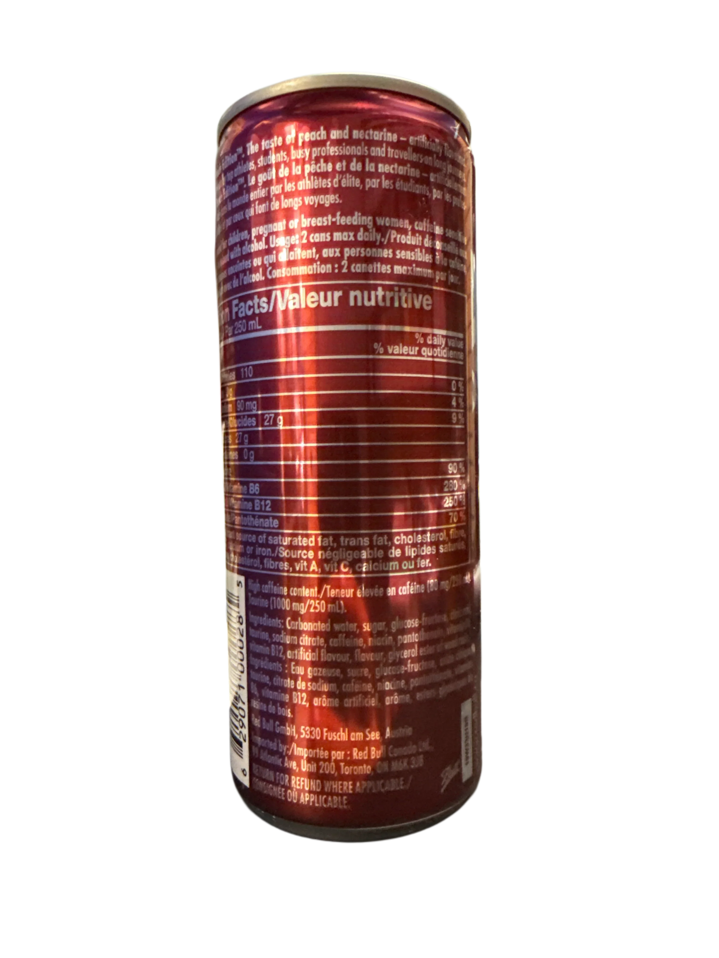Red Bull Peach Nectarine Flavour 250ML - Canadian Edition - www.Shopthatapp.com