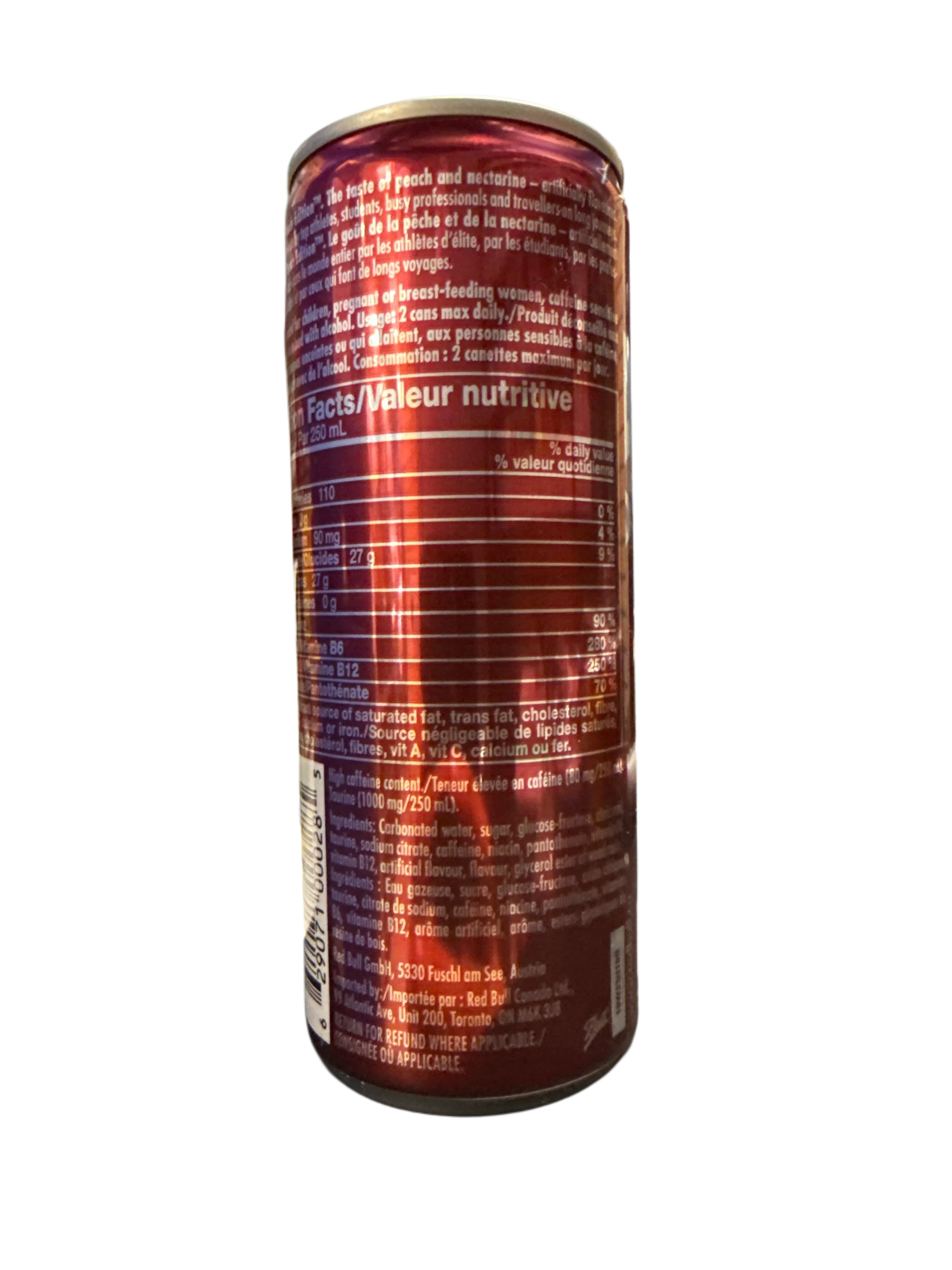 Red Bull Peach Nectarine Flavour 250ML - Canadian Edition - www.Shopthatapp.com