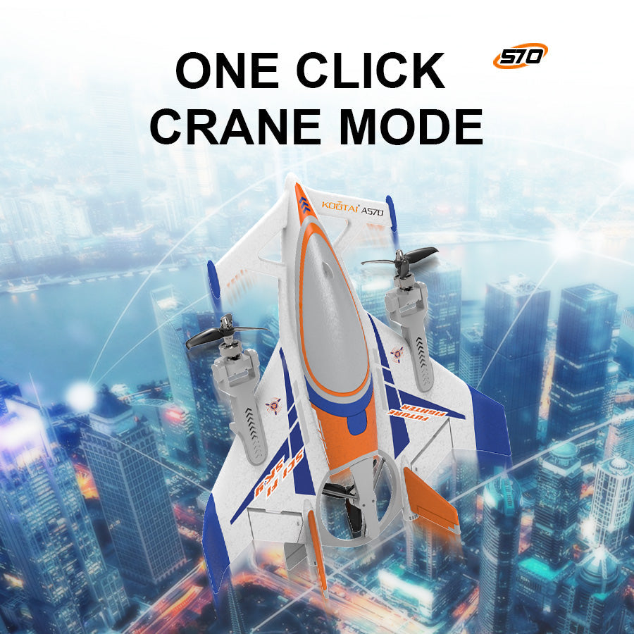 QIDI 570 VTOL RC Plane Brushless with 7.4V Battery, LED Lights & Crane Mode - www.Shopthatapp.com