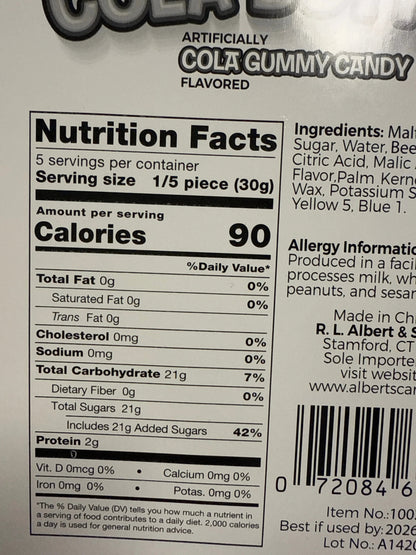 Super Gummy Cola Candy 150G - U.S Edition - www.Shopthatapp.com