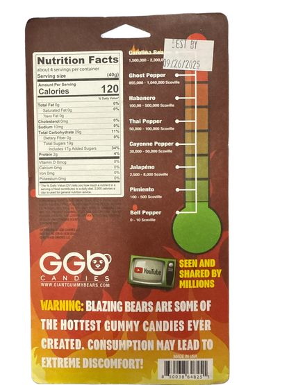 Carolina Reaper Blazing Hot Gummy Bears 184G - U.S Edition - www.Shopthatapp.com