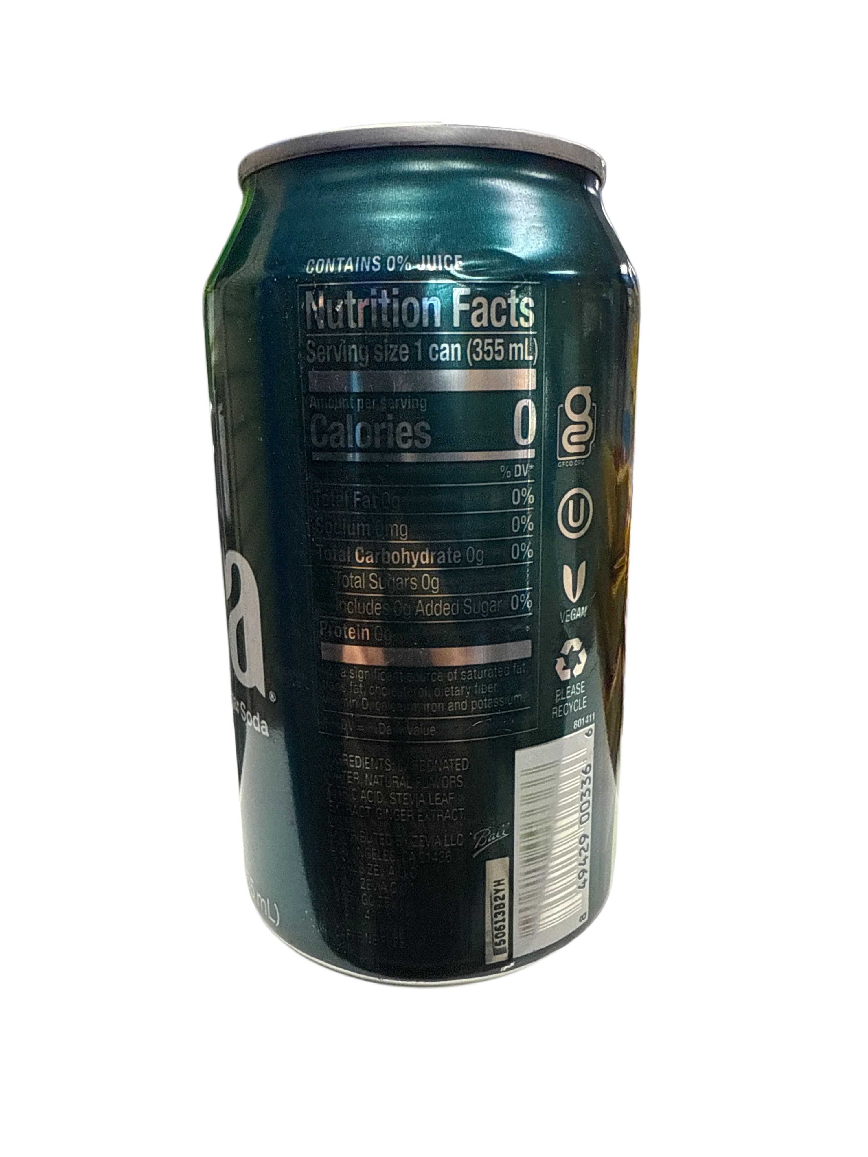 Zevia Zero Sugar Ginger Ale Flavoured Soda 355ML - Canadian Edition - www.Shopthatapp.com