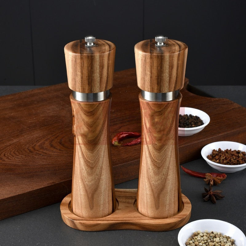 Acacia Wood Ceramic Core Manual Pepper Grinder - www.Shopthatapp.com
