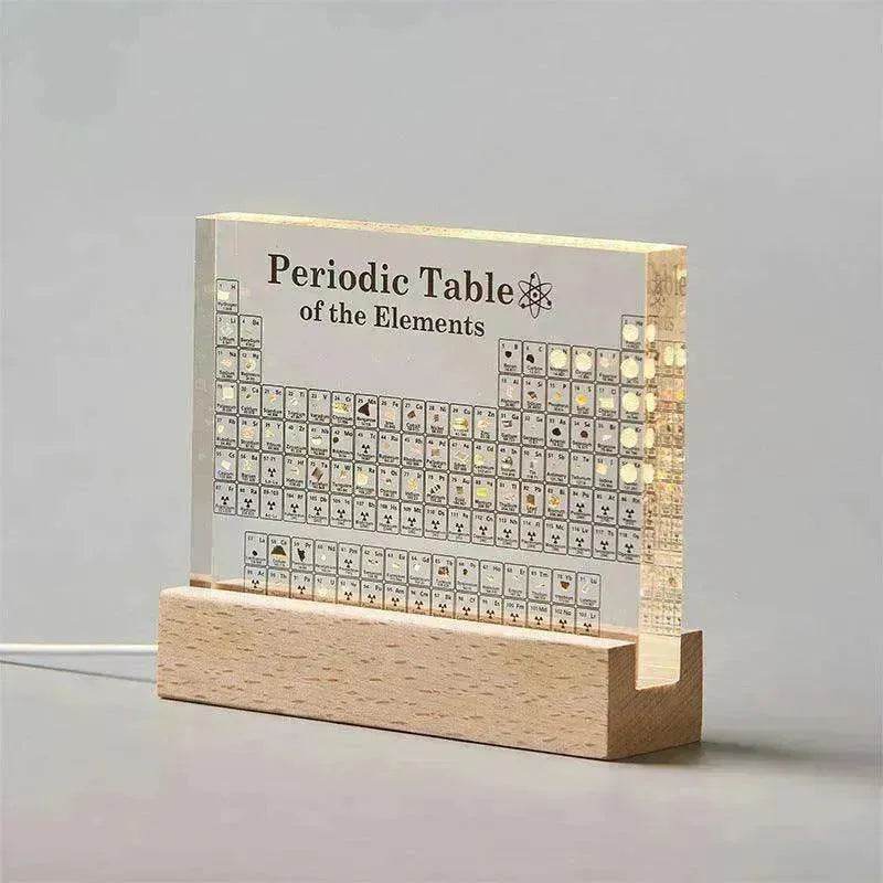 Acrylic Periodic Table: Real Element Samples + Light Base - www.Shopthatapp.com