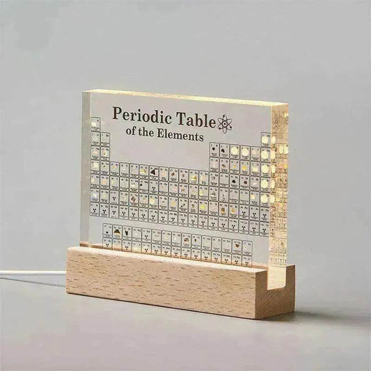 Acrylic Periodic Table: Real Element Samples + Light Base - www.Shopthatapp.com
