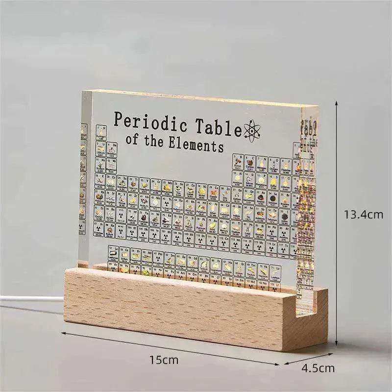 Acrylic Periodic Table: Real Element Samples + Light Base - www.Shopthatapp.com
