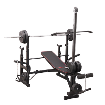 Adjustable Workout Bench with Lat Pulldown Pulley, Scott Bench & Barbell Rack ST6655 - www.Shopthatapp.com #