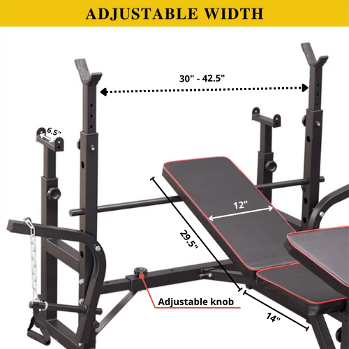 Adjustable Workout Bench with Lat Pulldown Pulley, Scott Bench & Barbell Rack ST6655 - www.Shopthatapp.com #