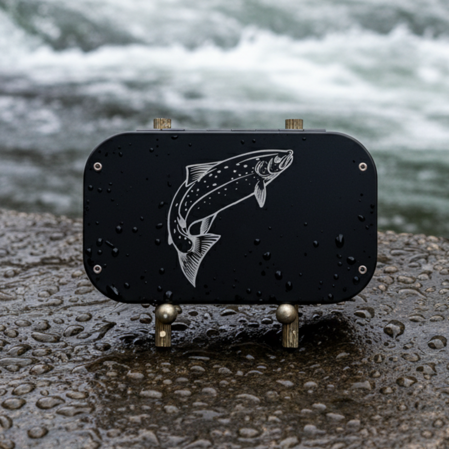 Fly Fishing Kit, Atlantic Salmon Flies, Mixed Selection, with Aluminum Flybox + Engraved Image - www.Shopthatapp.com