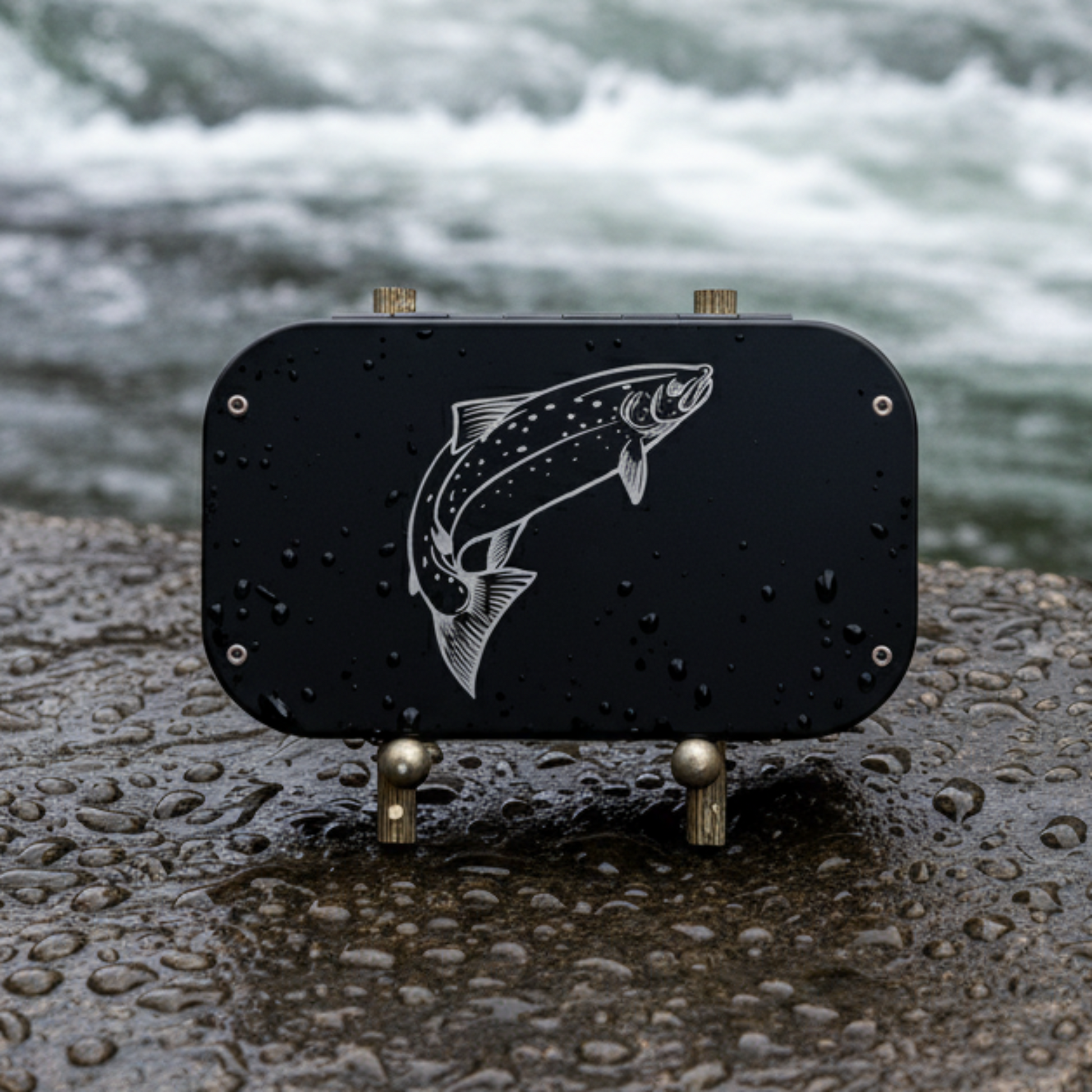 Fly Fishing Kit, Atlantic Salmon Flies, Mixed Selection, with Aluminum Flybox + Engraved Image - www.Shopthatapp.com