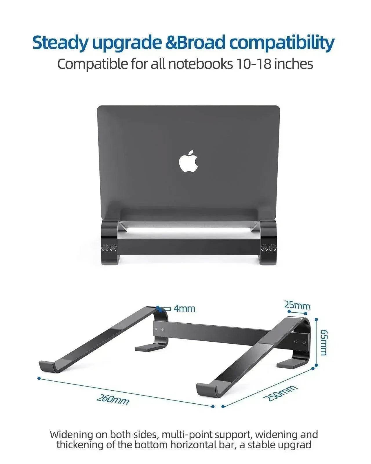 Alum. Portable Laptop Stand: Ventilated, Ergo Holder - www.Shopthatapp.com