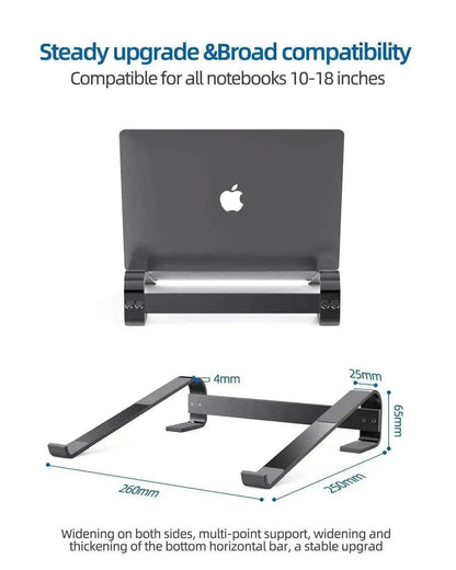 Alum. Portable Laptop Stand: Ventilated, Ergo Holder - www.Shopthatapp.com