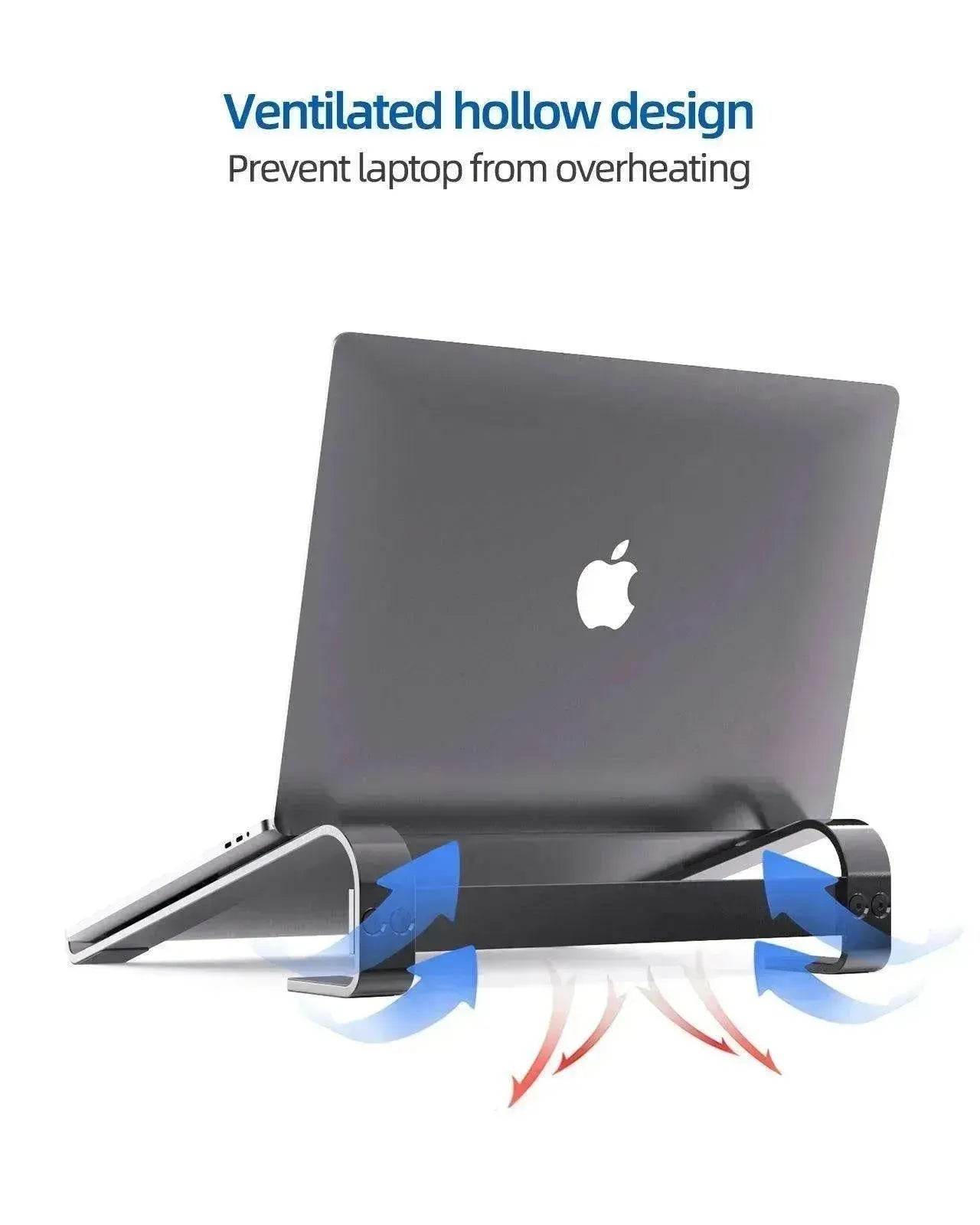 Alum. Portable Laptop Stand: Ventilated, Ergo Holder - www.Shopthatapp.com