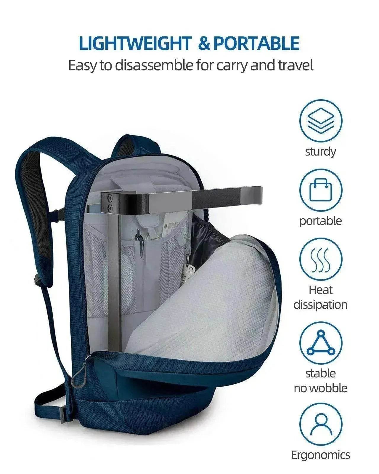 Alum. Portable Laptop Stand: Ventilated, Ergo Holder - www.Shopthatapp.com