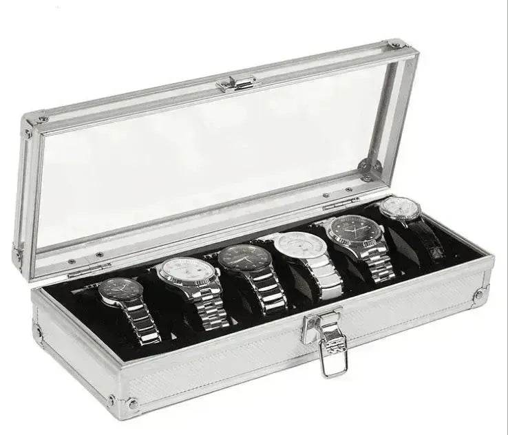 Aluminum 6 watches boxes, table boxes, jewelry box jewelry box collection bin - www.Shopthatapp.com