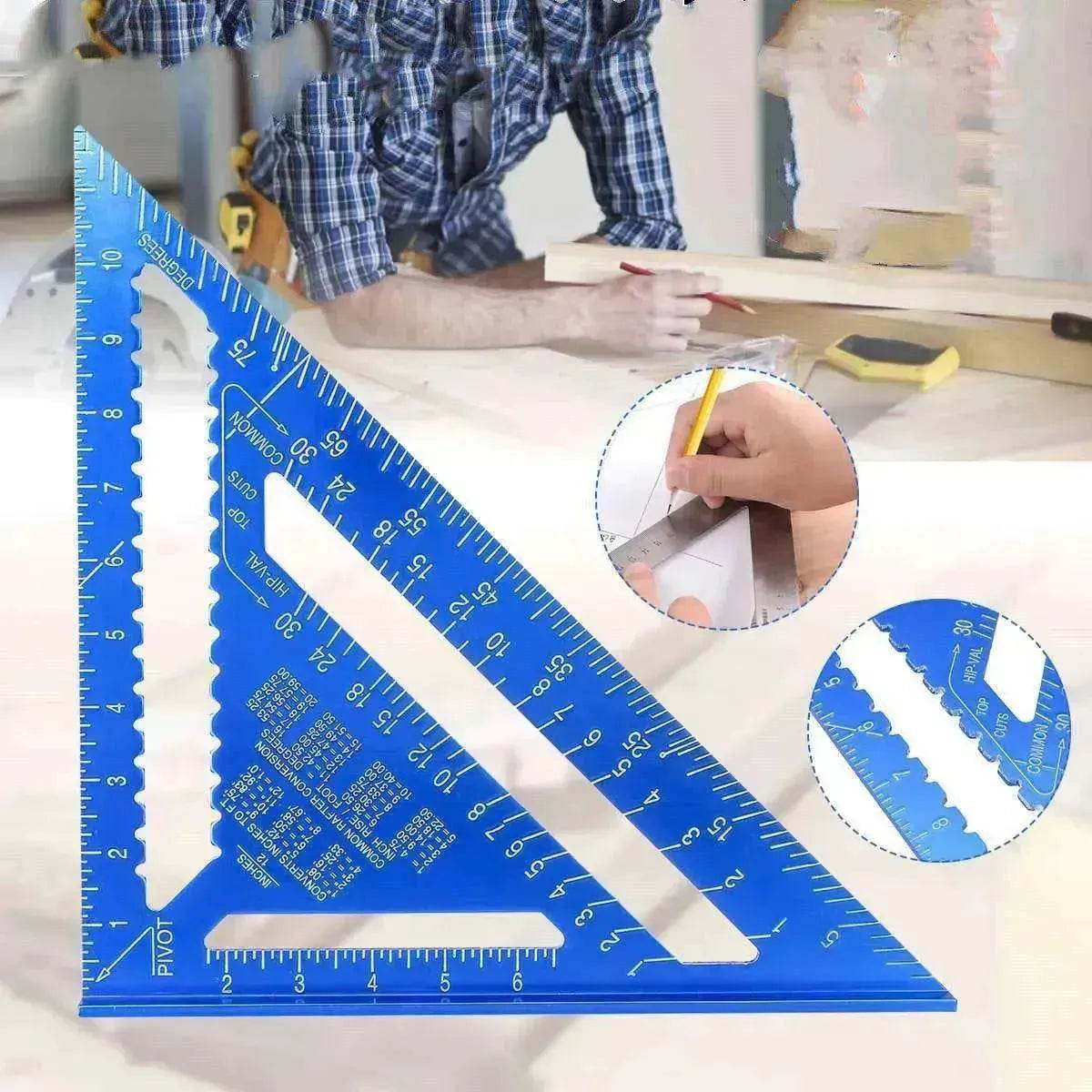 Aluminum alloy woodworking measuring square tool - www.Shopthatapp.com
