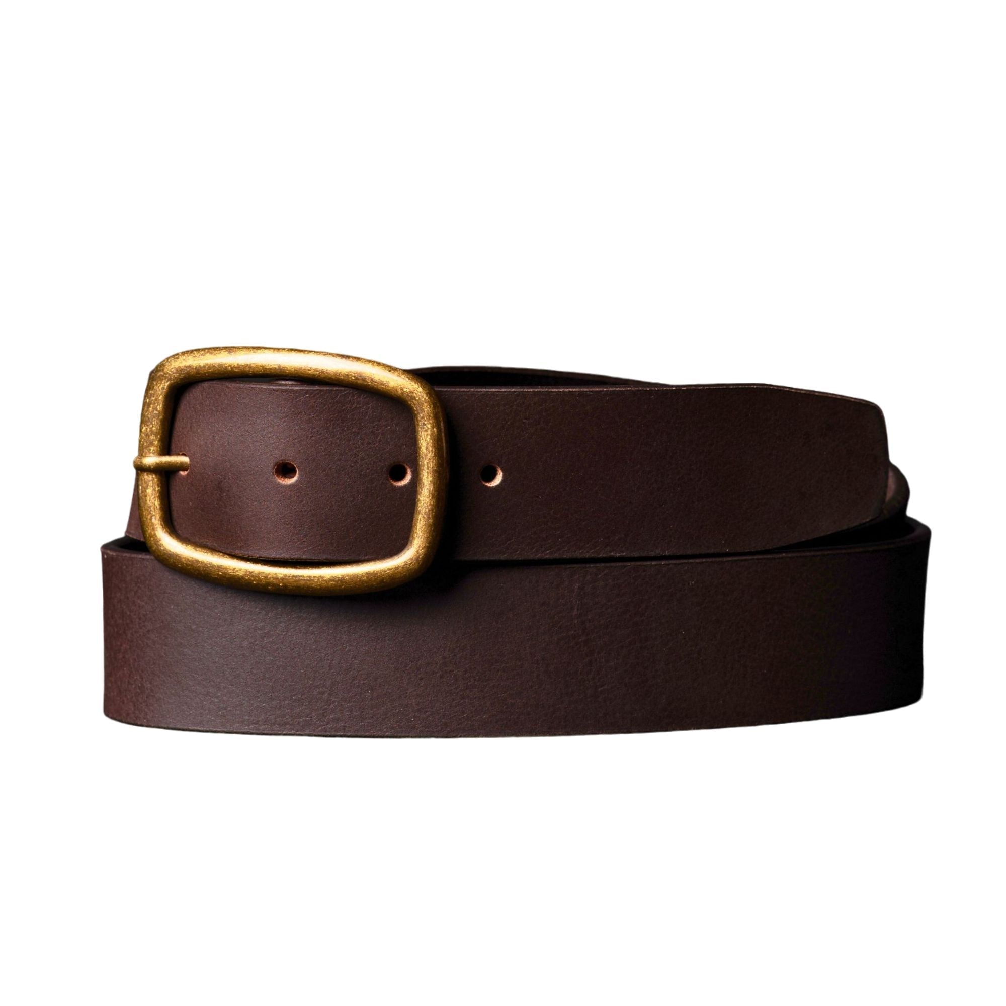 Amara - Brown Leather Dress Belt with Gold Buckle - Made in Canada - www.Shopthatapp.com #