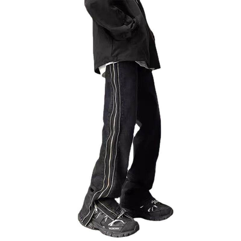 American Zippered Denim Straight Trousers For Men Jeans - www.Shopthatapp.com #