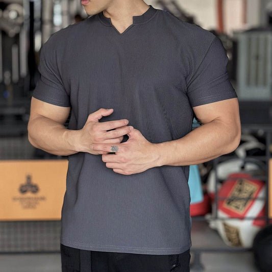 Anti Wrinkle Men Short Sleeve Active wear T-shirt for Workout Gym trainings - www.Shopthatapp.com #