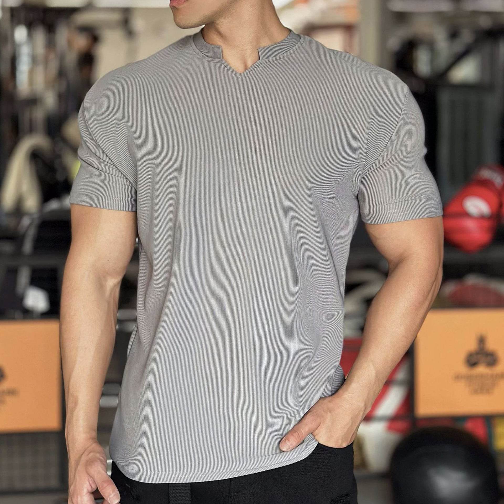 Anti Wrinkle Men Short Sleeve Active wear T-shirt for Workout Gym trainings - www.Shopthatapp.com #