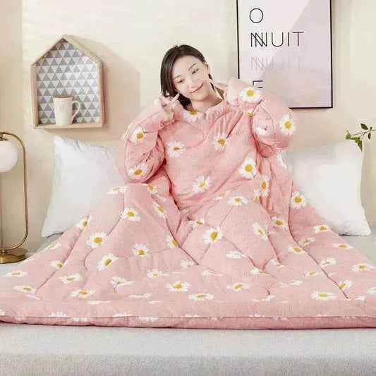 Anti kick Casual Home & Office With Sleeves Wearable Quilt - www.Shopthatapp.com