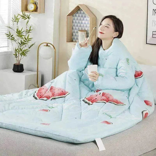 Anti kick Casual Home & Office With Sleeves Wearable Quilt - www.Shopthatapp.com