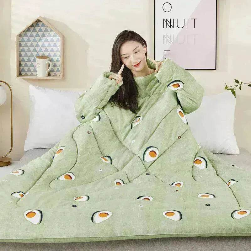 Anti kick Casual Home & Office With Sleeves Wearable Quilt - www.Shopthatapp.com