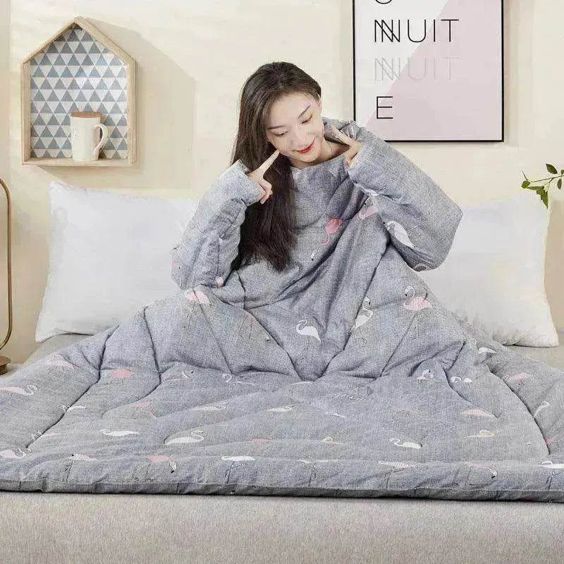 Anti kick Casual Home & Office With Sleeves Wearable Quilt - www.Shopthatapp.com