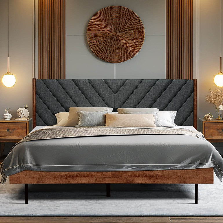 Astoria Upholstered Solid Wood Bed Frame - www.Shopthatapp.com