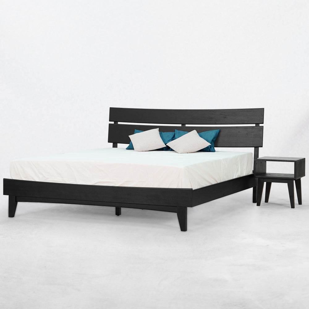 Aurora Solid Wood Bed Frame and Matching Nightstand Bedroom Set - www.Shopthatapp.com