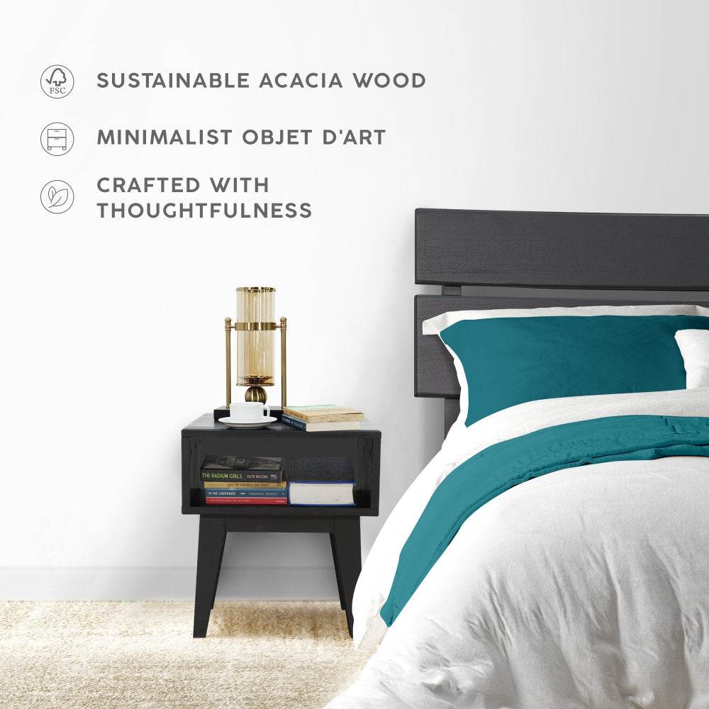 Aurora Solid Wood Bed Frame and Matching Nightstand Bedroom Set - www.Shopthatapp.com