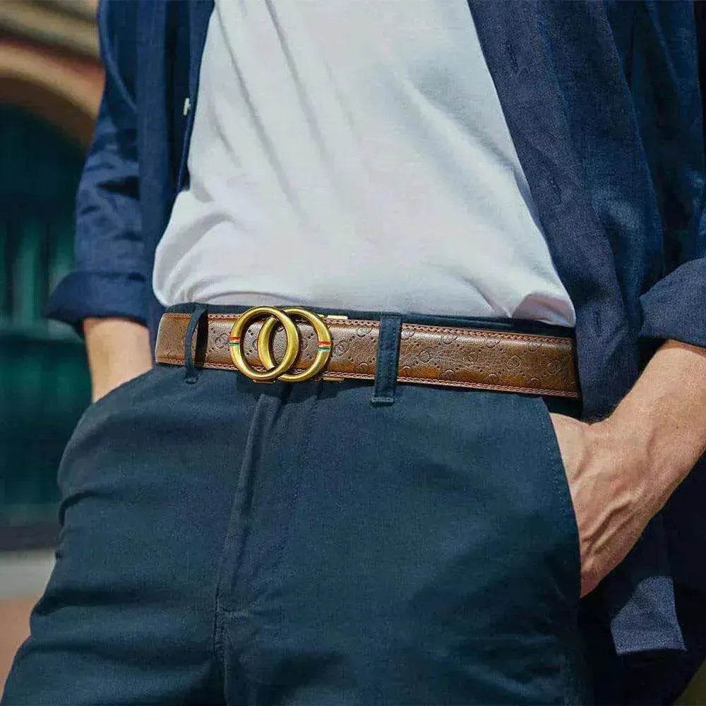 Automatic Alloy Buckle Cowhide Men's Belt - www.Shopthatapp.com
