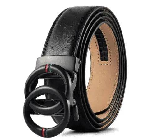 Automatic Alloy Buckle Cowhide Men's Belt - www.Shopthatapp.com