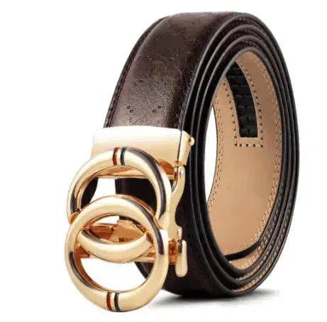 Automatic Alloy Buckle Cowhide Men's Belt - www.Shopthatapp.com