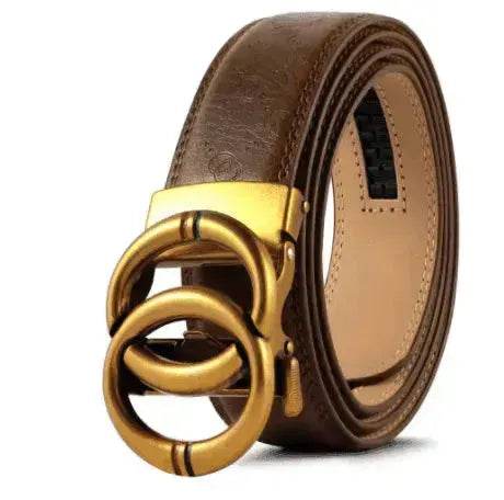 Automatic Alloy Buckle Cowhide Men's Belt - www.Shopthatapp.com