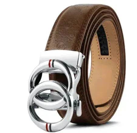 Automatic Alloy Buckle Cowhide Men's Belt - www.Shopthatapp.com