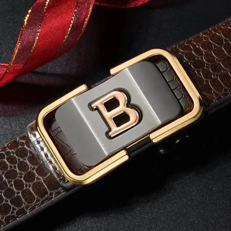 Automatic Buckle Genuine Leather Belt For Middle-aged And Young People - www.Shopthatapp.com
