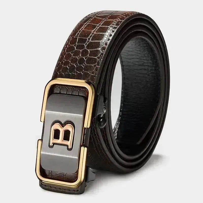 Automatic Buckle Genuine Leather Belt For Middle-aged And Young People - www.Shopthatapp.com